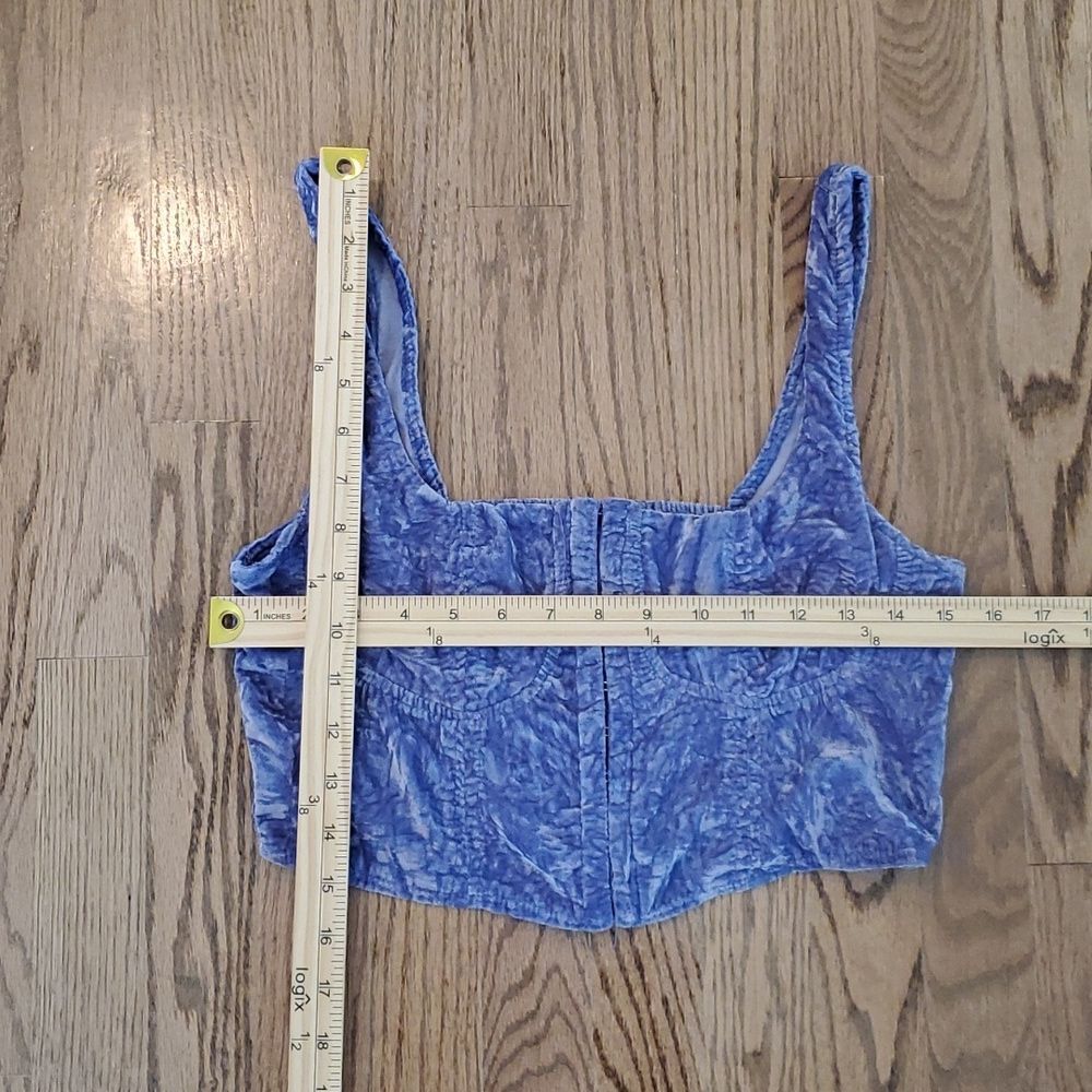 WILD FABLE CRUSHED VELVET CROPPED BUSTIER TOP SIZE SMALL PURPLE SEXY WITCHY - Picture 6 of 6